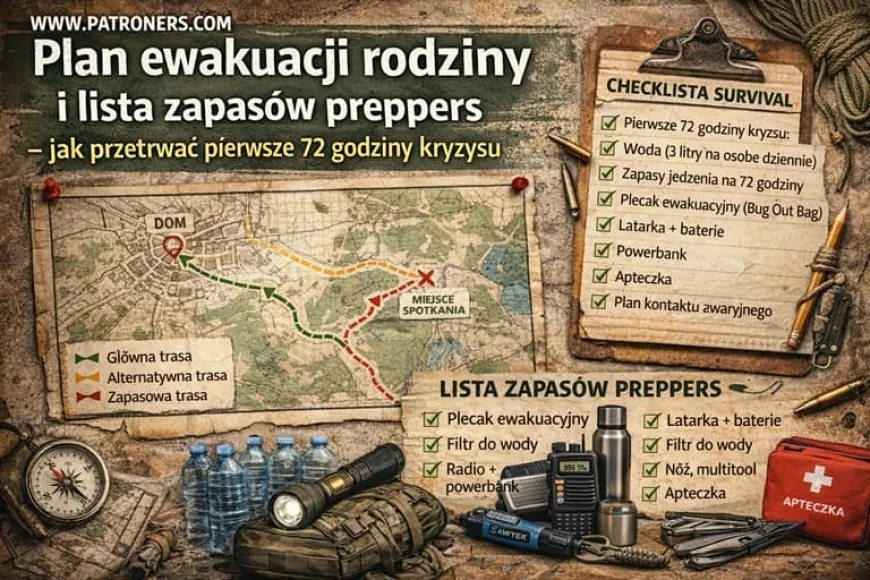 Plan ewakuacji rodziny i lista zapasów preppers – jak przetrwać pierwsze 72 godziny kryzysu