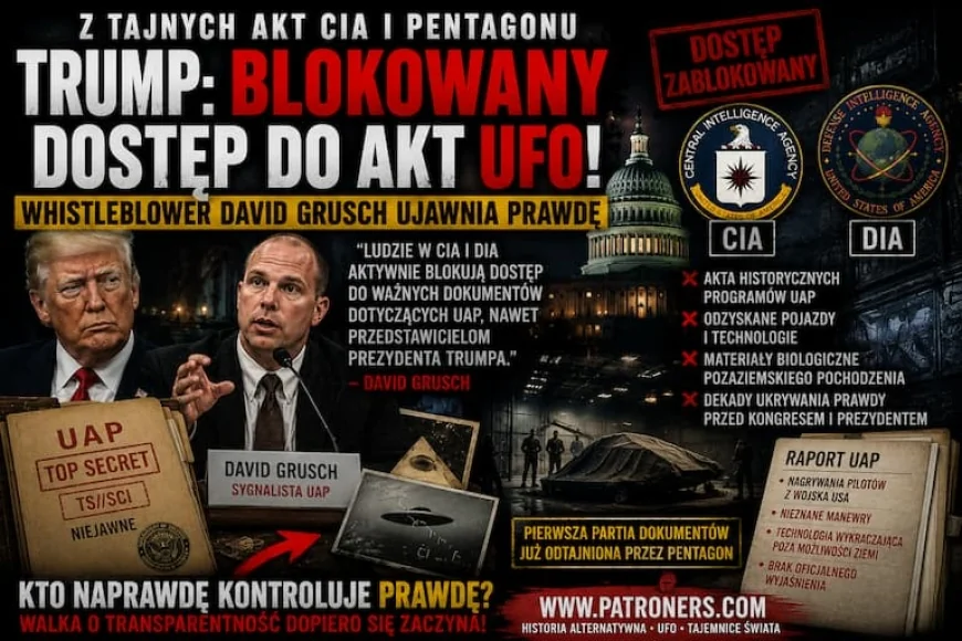 CIA, Pentagon i wojna o akta UFO. David Grusch twierdzi, że część służb blokuje dostęp do tajnych dokumentów